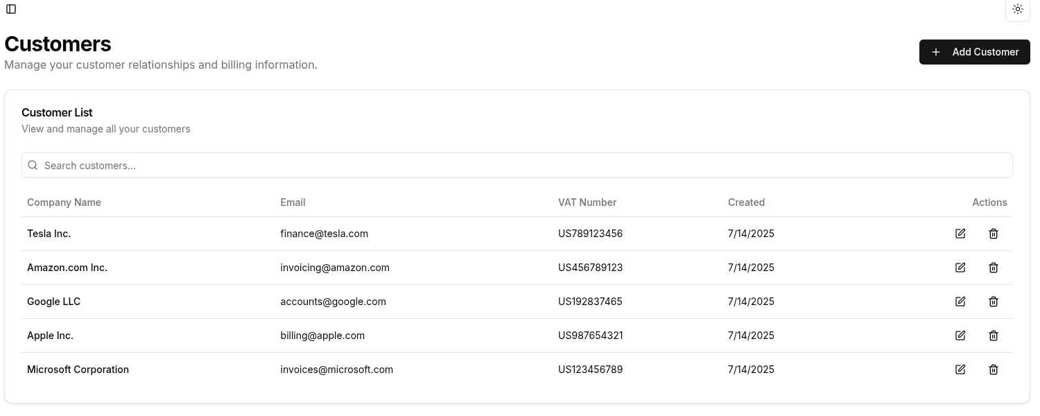 Customer Management Screenshot